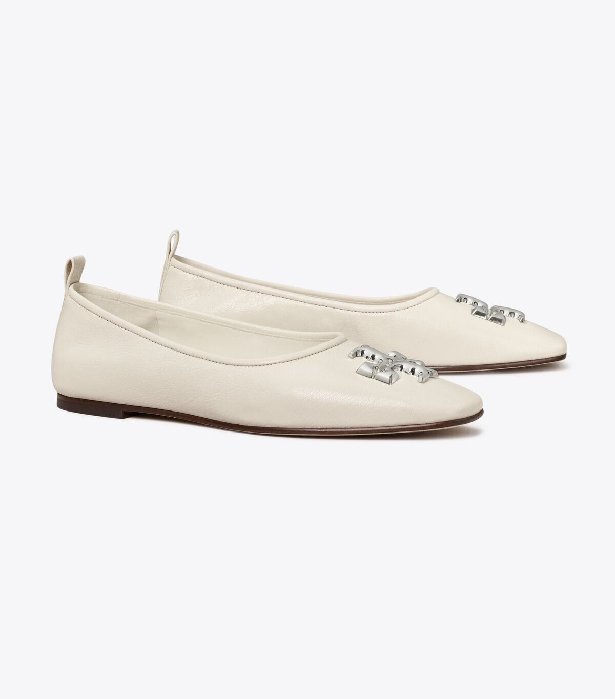 White Tory Burch Eleanor Women's Ballet Flats | OUTLET-82069579