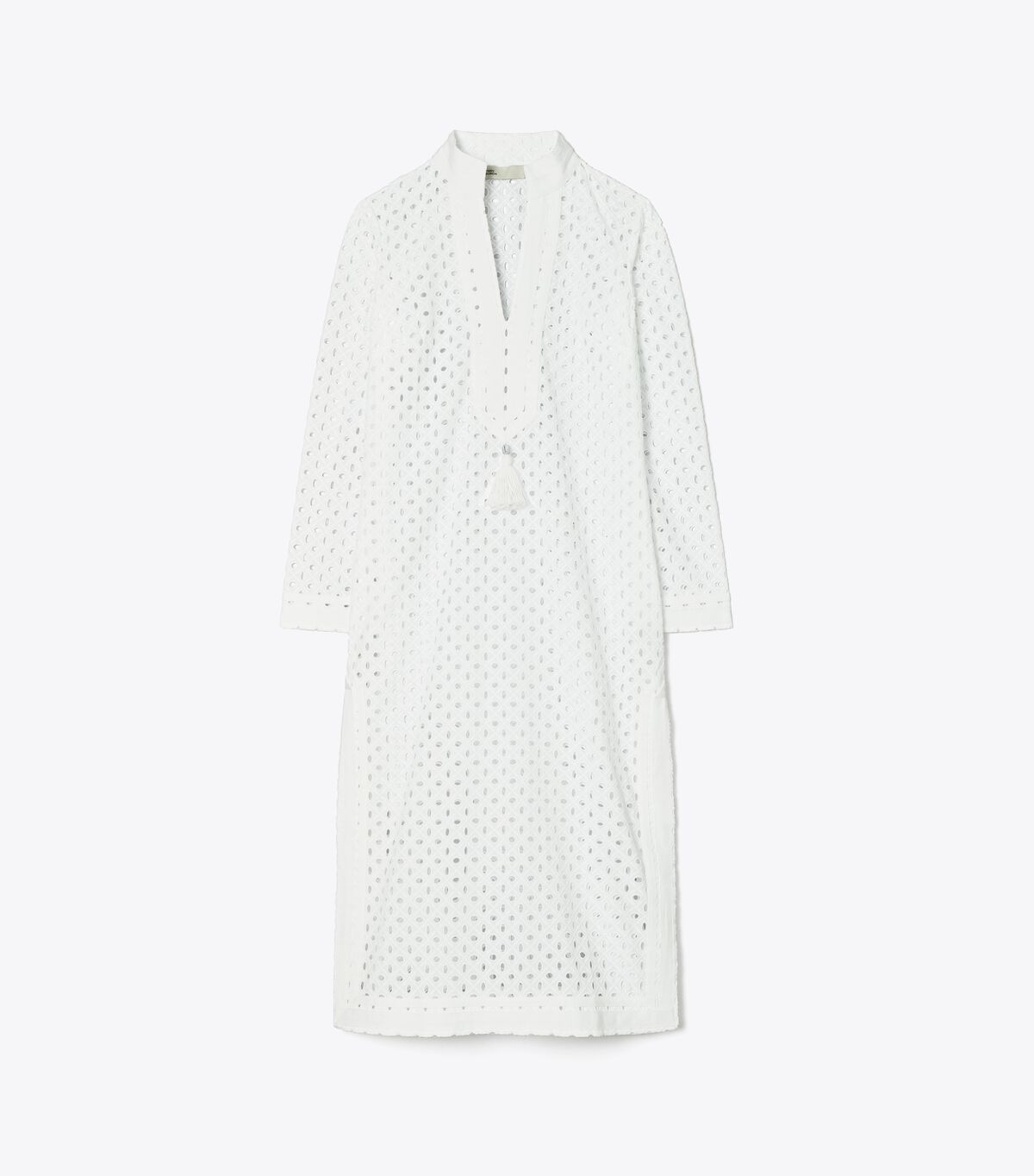 White Tory Burch Eyelet Mid-length Tory Women's Dress | OUTLET-14365709