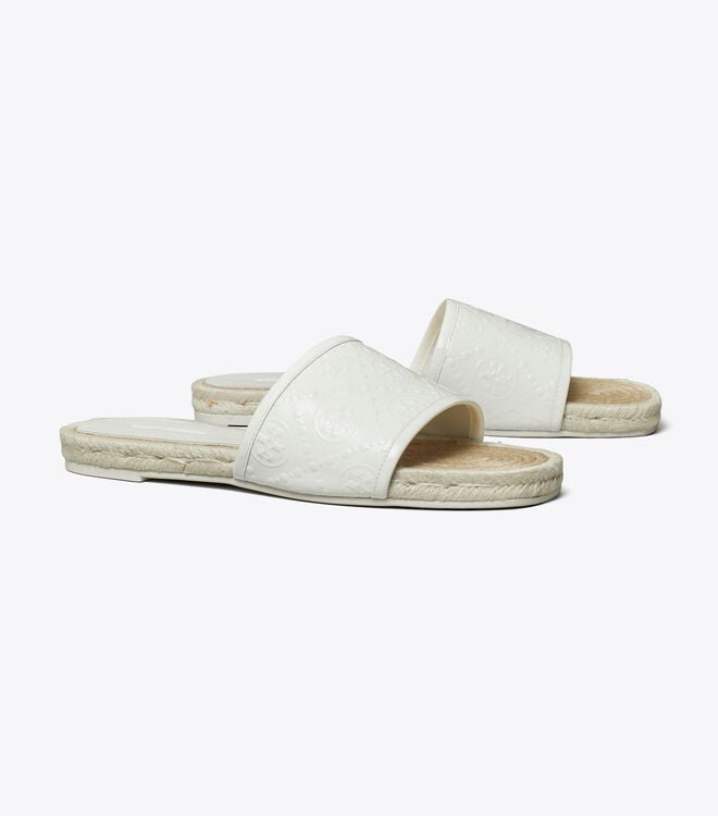 White Tory Burch T Monogram Women's Espadrille | OUTLET-12659749