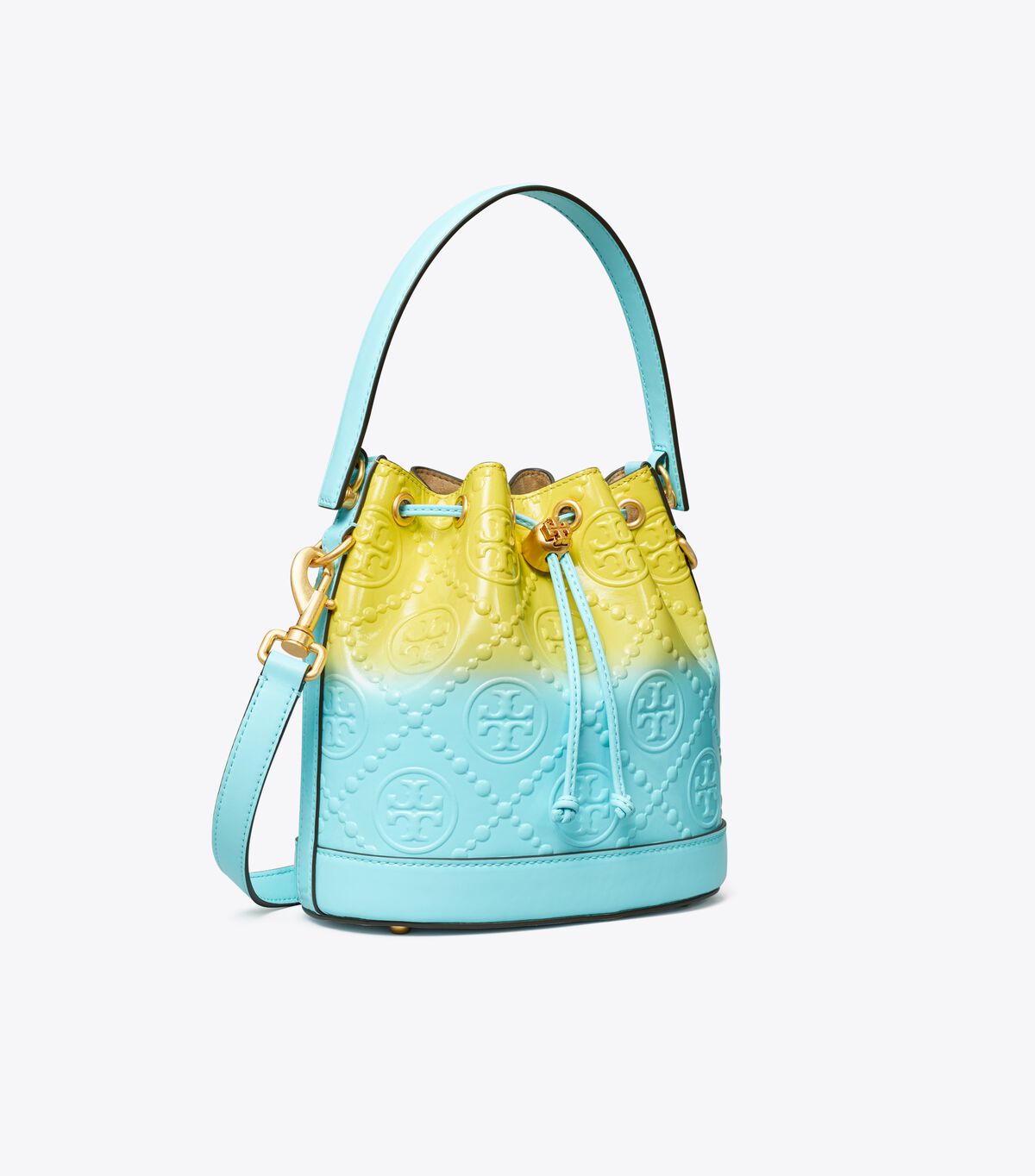 Yellow Tory Burch T Monogram Dip-dye Women's Bucket Bags | OUTLET-84936529